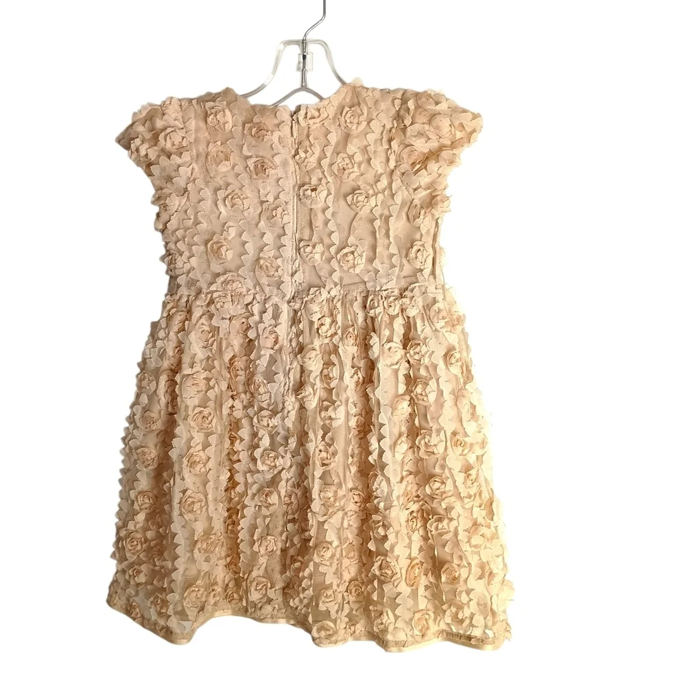 Mayoral -Floral Cream Kids textured rose Dress - size 5